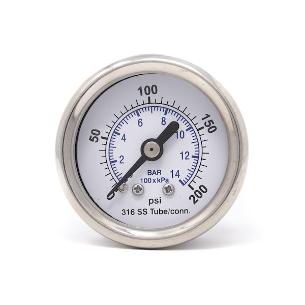 Pic Gauges 1 1/2 in Dial, 1/8 in NPT Male Center Back Location, Stainless Steel Case Material PRO-302D-158G-01 - main